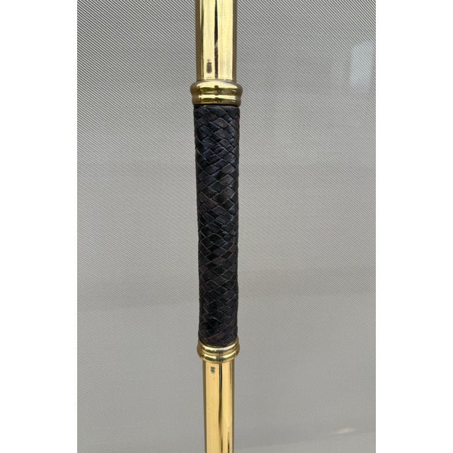 Art Deco Brass & Leather Floor Lamp attributed to Hugo Gorge for Kalmar, Austria, 1930s by Hugo Gorge For Sale - Image 10 of 12