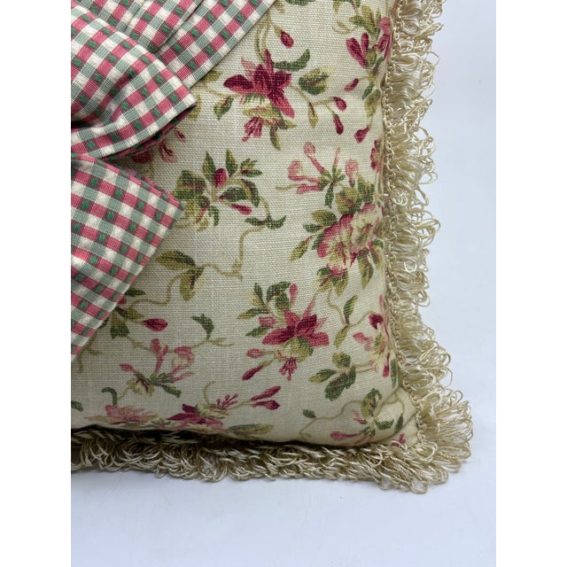 Vintage Floral Bow Wrapped Decorative Pillow For Sale - Image 11 of 12