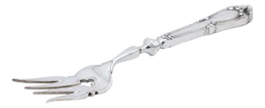Silver Fish Serving Fork with Engravings, Cutouts, Relief and Shell-Shaped Handle