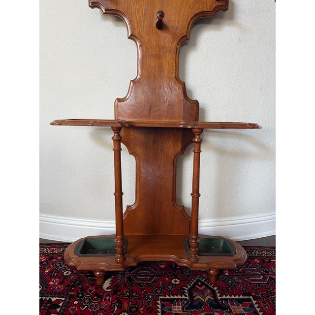 Antique Early 1900s Victorian Style Hall Tree With Mirror For Sale - Image 11 of 12