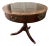 Baker Inlaid Pedestal Round Drum Table Mahogany Vintage For Sale
