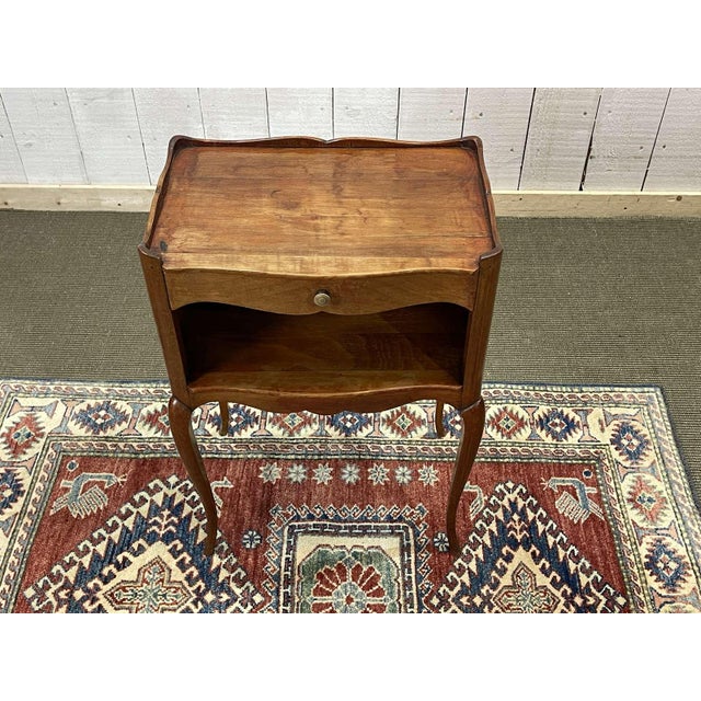 1950s Louis XV Cherry Wood Nightstand, 1950s For Sale - Image 5 of 7