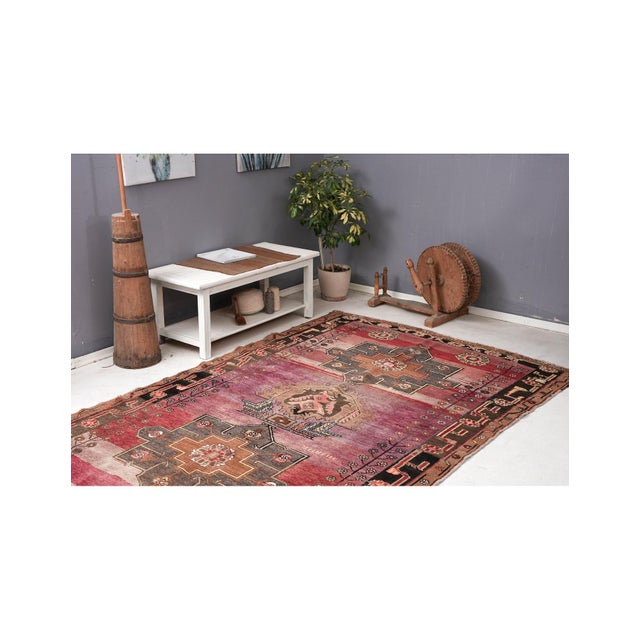1960s Unique Vintage Large Turkish Turkish Kars Rug - 6`2″ X 14`7″ For Sale - Image 5 of 6