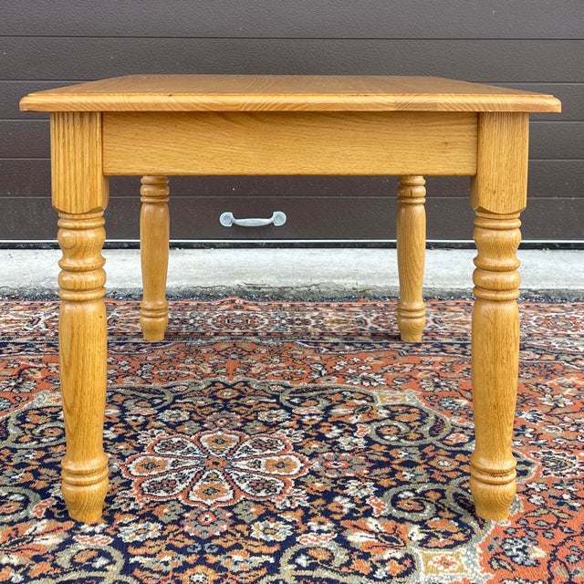 Late 20th Century Vintage American Made Traditional Solid Oak Child's Table For Sale - Image 5 of 9