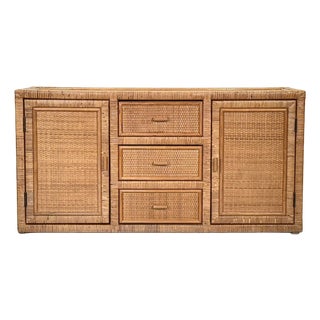 Vintage Wicker Sideboard, 1970s For Sale