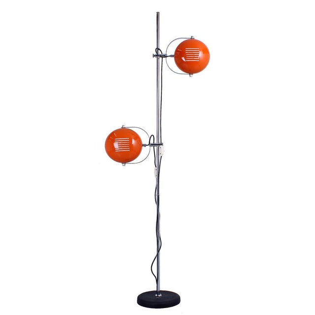 Adjustable Orange Double Eyeball Globe Floor Lamp from Herda, 1970s For Sale - Image 18 of 18