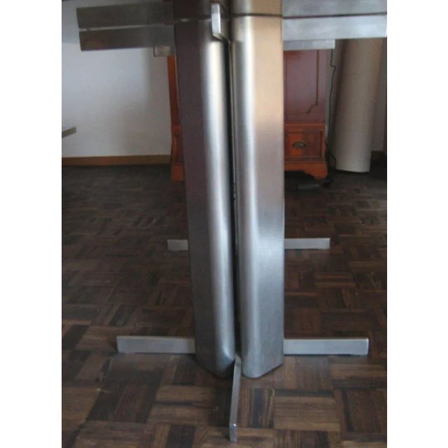 Vintage Oval St Gobain Glass Dining Table For Sale - Image 4 of 8