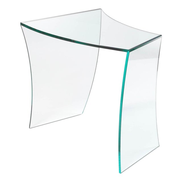 Bent Straights Side Table in Crystal Glass by Barberini & Gunnell For Sale