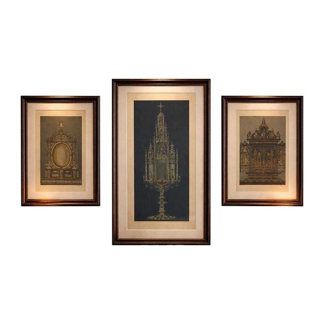 Bavarian Altars Architectural Triptych, 1874, Set of 3 For Sale - Image 15 of 15
