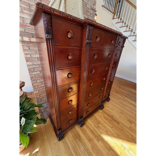 21 Drawer Mahogany Chest of 21 Drawers by Ralph Lauren For Sale - Image 17 of 18