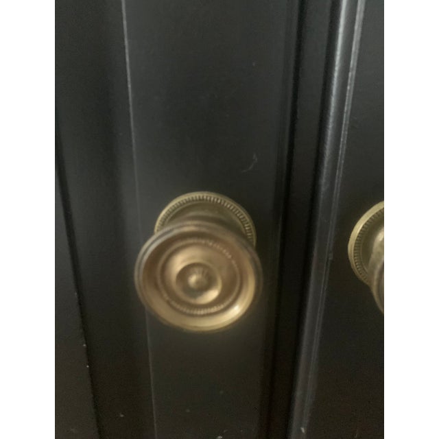 Ethan Allen New Country Maple Corner Cabinet Black For Sale - Image 4 of 9