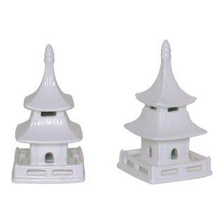 Pagoda Cream Objects, Short - Set of 2 For Sale