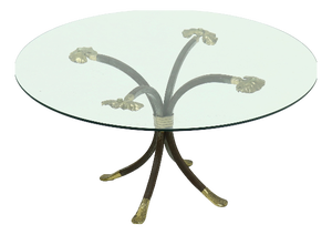 Coffee Table in Brass and Forged Iron by Manfred Bredohl, 1970s