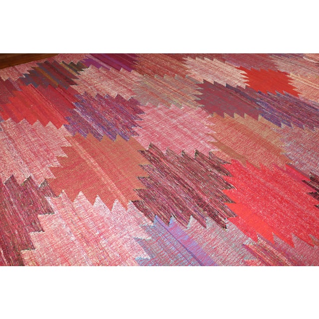 Vintage Zabihi Collection Swedish Inspired Turkish Kilim - 12' x 14'10" For Sale - Image 10 of 11