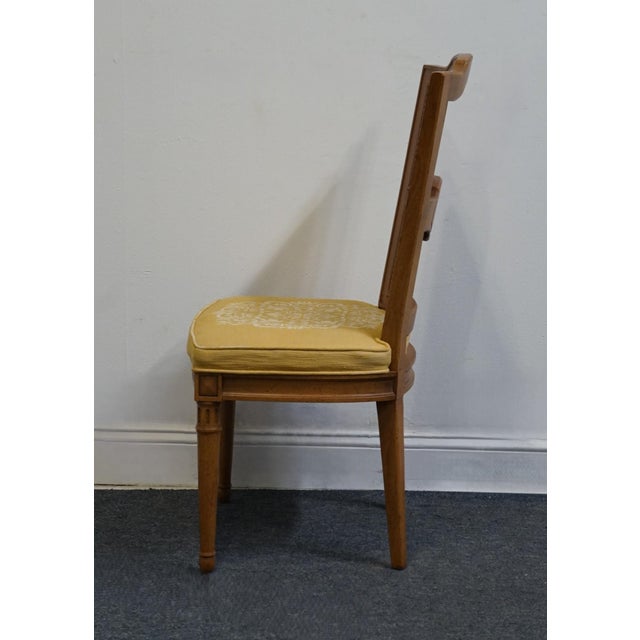 Late 20th Century Henredon Furniture Walnut Italian Mediterranean Cane Back Dining Side Chair For Sale - Image 5 of 10
