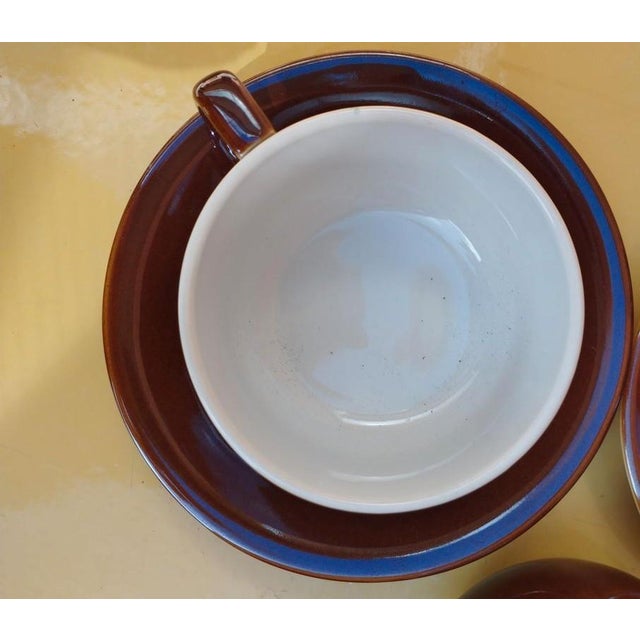 Vintage Set of 4 Cups, 4 Saucers, 1 Milk Jug & 1 Tea or Coffee Pot, Set of 10 For Sale - Image 3 of 12