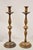 Vintage Italian Renaissance Jacobean Turn Carved Oak Wood 18.5" Candlesticks - a Pair. Circa Mid 20th Century....