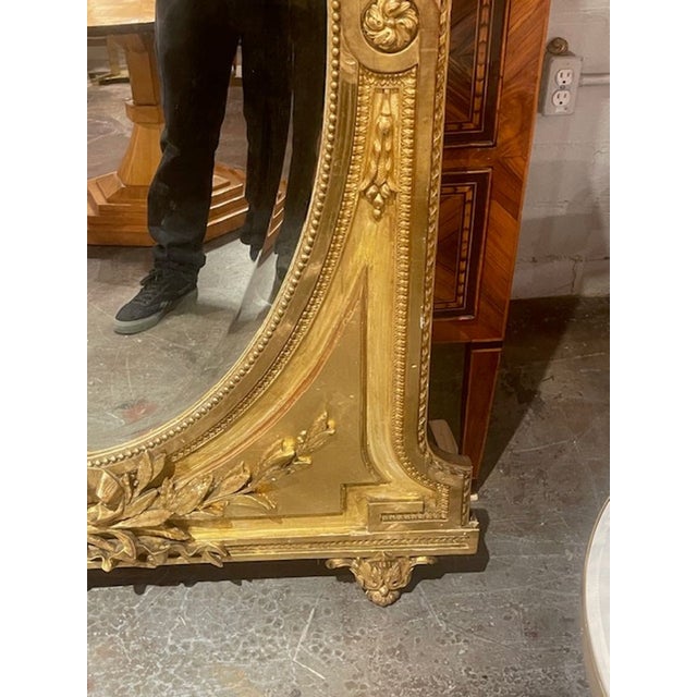 Gold 19th C. French Louis XVI Giltwood Mirror For Sale - Image 8 of 8