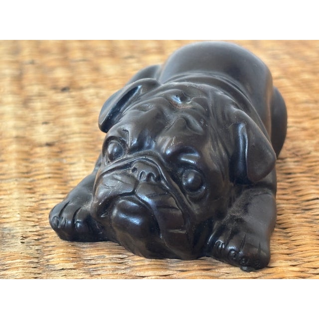 Mid 20th Century MCM Carved Ebony Pug For Sale - Image 5 of 12