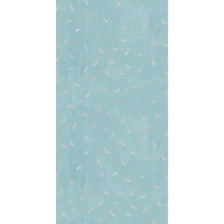 Sample - Feathers (var. 2) Wallpaper by Paule Marrot in Blue For Sale