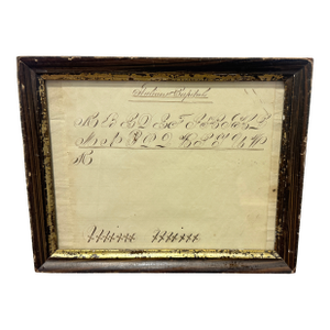 American Penmanship Sheet, Italian Capitals, Dated 1814