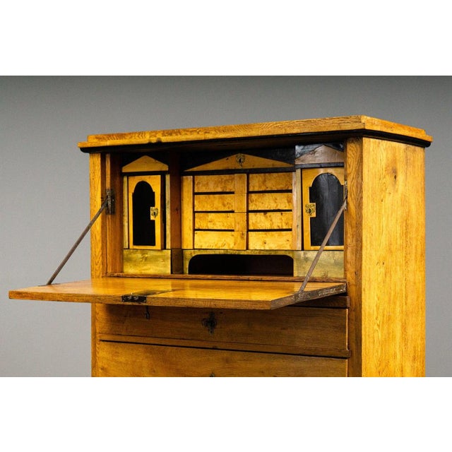 Biedermeier Secretary Desk in Solid Wood For Sale - Image 17 of 18