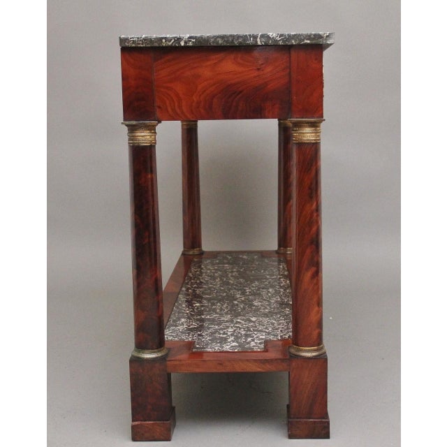 19th Century Marble Top Mahogany Console Table, 1880 For Sale - Image 9 of 18