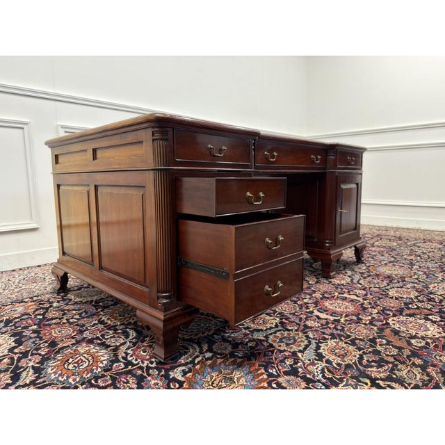 English Chesterfield Partnerdesk Desk For Sale - Image 13 of 18