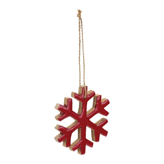 Kenneth Ludwig Chicago Wood Snowflake Ornament (Set of 12) For Sale - Image 4 of 4
