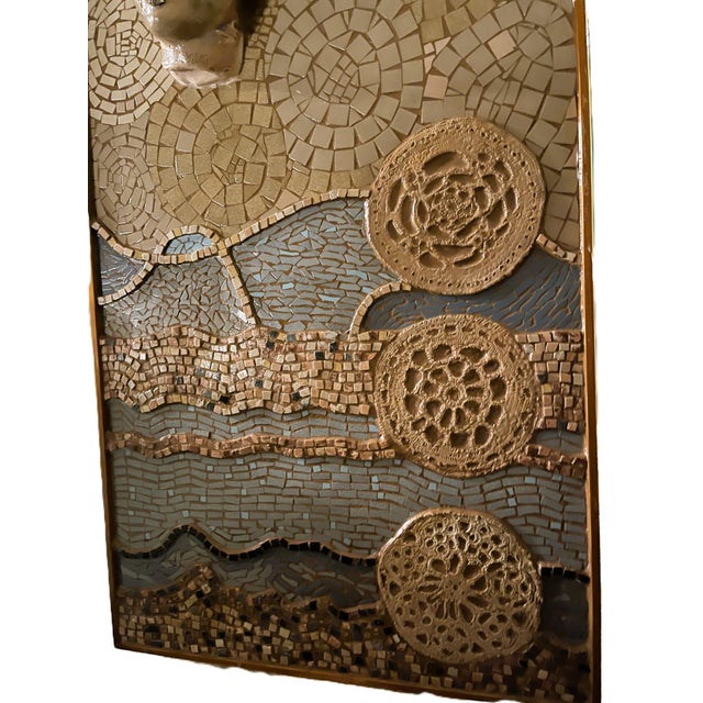 Wood Late 20th Century Cypriot Folk Art Multicolor Mosaic Wall Panel For Sale - Image 7 of 7