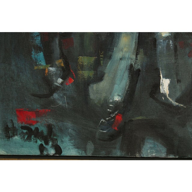 Vintage Abstract Expressionist Portrait Original Painting For Sale - Image 11 of 13