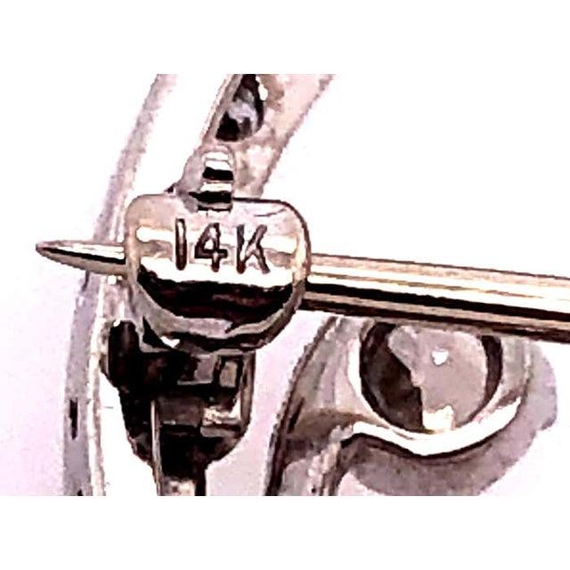 Antique 14 Karat Pin or Brooch in White Gold Diamond Circle For Sale - Image 10 of 12