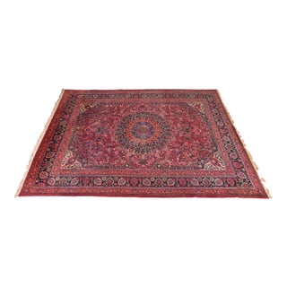 Vintage Hand-Knotted Persian Moud Room Size Wool Rug For Sale