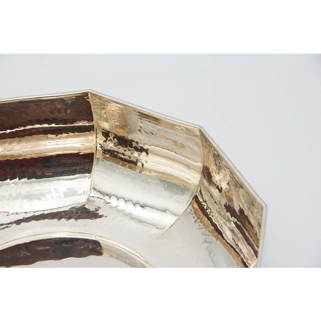 Decagonal Hammered Silver Fruit Bowl For Sale - Image 3 of 4