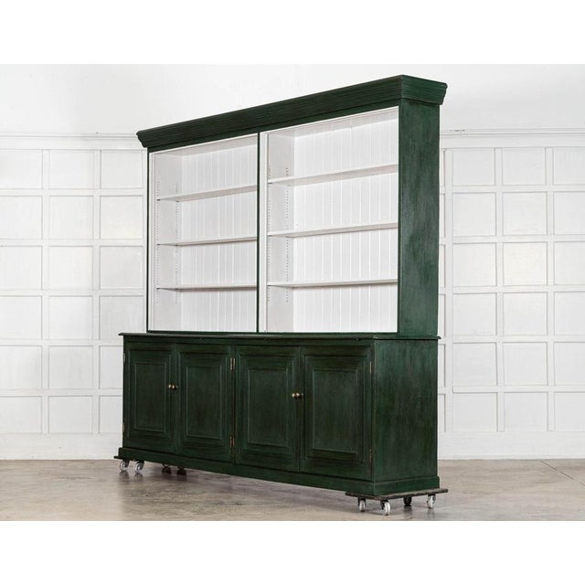 Late 19th Century Antique English Painted Pine Bookcase, 1890 For Sale - Image 5 of 16