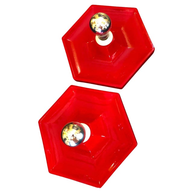 Porcelain Wall Lights by Igniaco Riera for De Llum, 1970s, Set of 2 For Sale