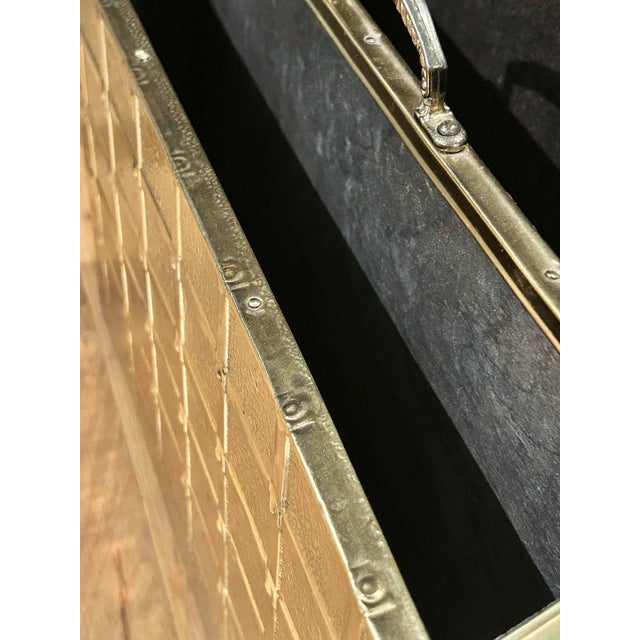 Vintage 1970's English Brass Clad Magazine Holder - Hollywood Regency For Sale - Image 9 of 11