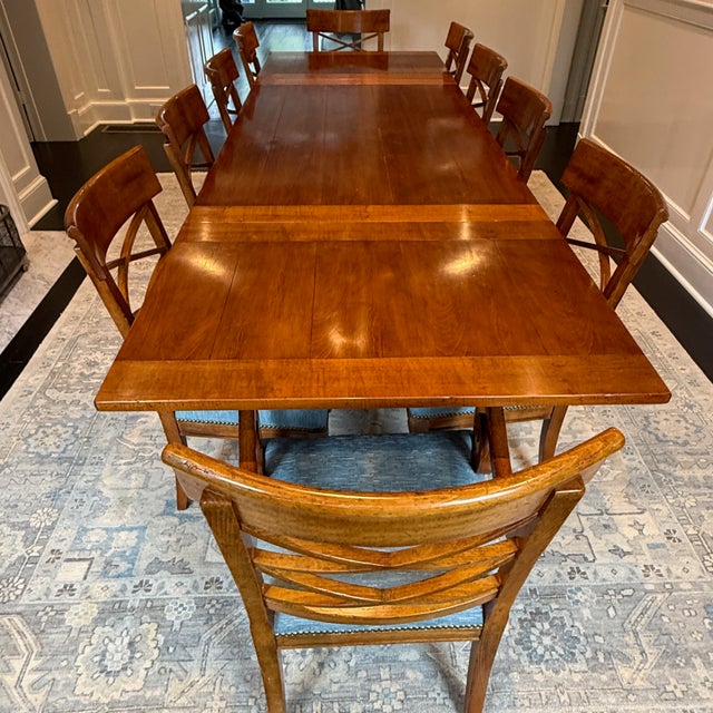 Neoclassical Baker Milling Road Extendable Dining Table and 10 Chairs For Sale - Image 3 of 18