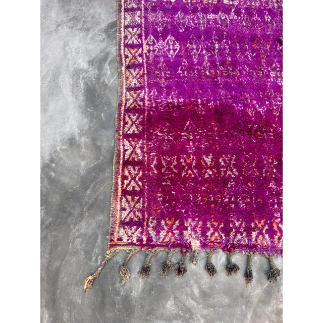 Handknotted Purple Moroccan Rug - 7'1" X 11'9" Ft For Sale In Cleveland - Image 6 of 9