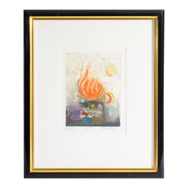 “Été” Abstract Etching by Nissan Engel For Sale