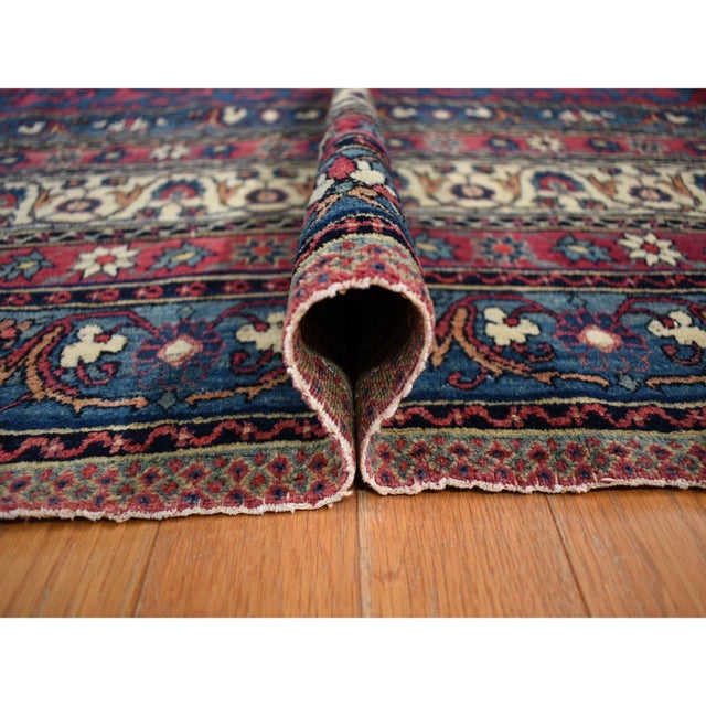 1900 11'1"x15'4" Red Antique Lavar Kerman Medallion Wool Hand Knotted Oriental Rug For Sale - Image 9 of 11