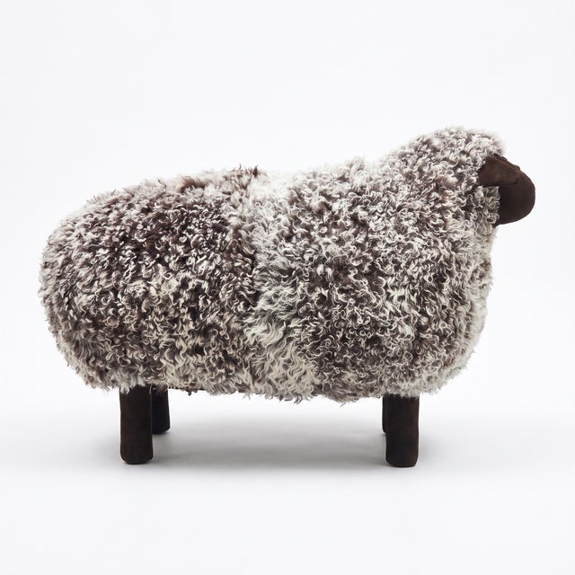 Brown Contemporary Outpost Original Kalgan Lamb Sheep Bench For Sale - Image 8 of 12