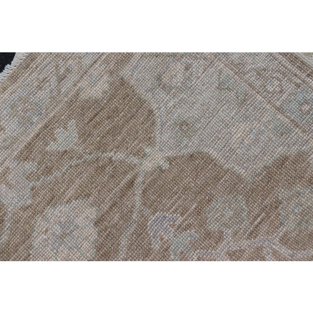 Oushak Rug With Warm Beige and Ivory Tones Accented by Soft Blue 2'11 X 5'0 For Sale - Image 9 of 9