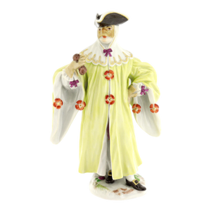 Antique Meissen Porcelain Commedia Dell' Arte Figurine Masked Advocato No. 64536
