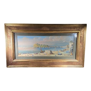 Arab Port, 1900, Large Watercolor, Framed For Sale