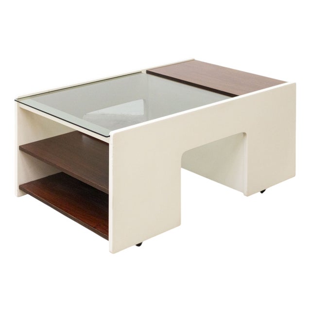 Bar Table in Wood and Glass, 1970s For Sale