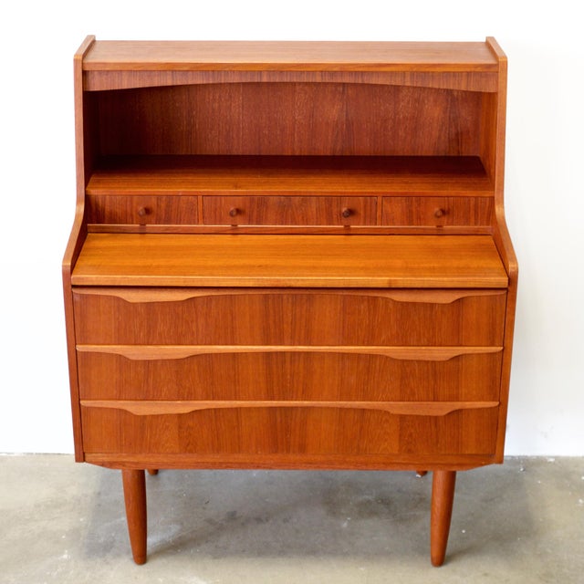 1950s 1950s Danish Teak Secretary Desk For Sale - Image 5 of 12
