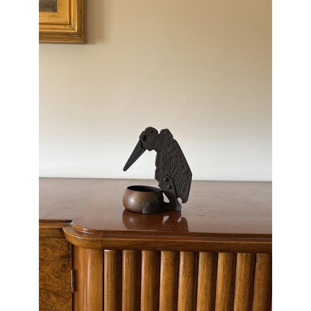 Jugendstil Marabou shaped cigar cutter and ashtray Ignatius Taschner (1871-1913) Germany 1910 Metal H 17 cm - 14 × 10 cm...