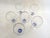 Set of 6 wine glasses, stemmed glasses with a balloon-shaped body in colorless glass and a base decorated with a speckled...