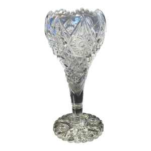 Vintage/Antique 1900s Imperial Glass Chalice Vase #404 Thunderbolt Hobstar Eapg